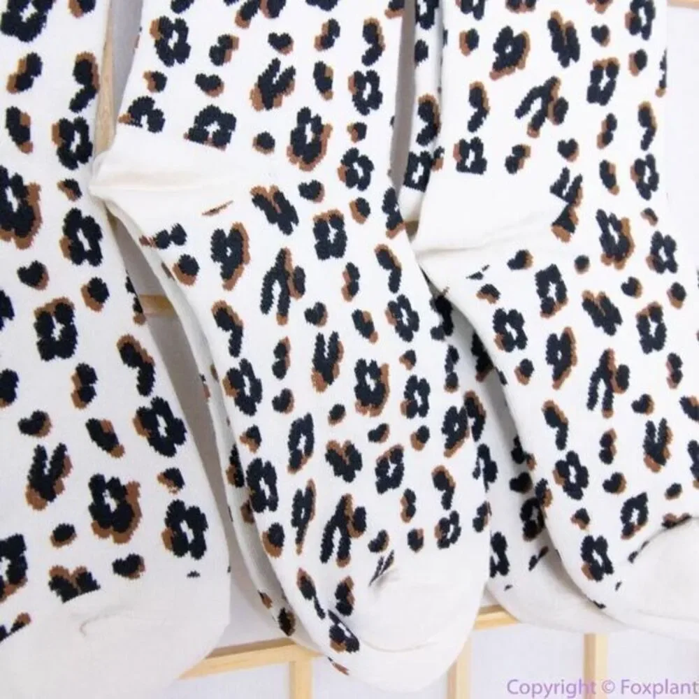 Three pairs: NEW Madewell Animal Trouser Socks, antique cream, one size fits all